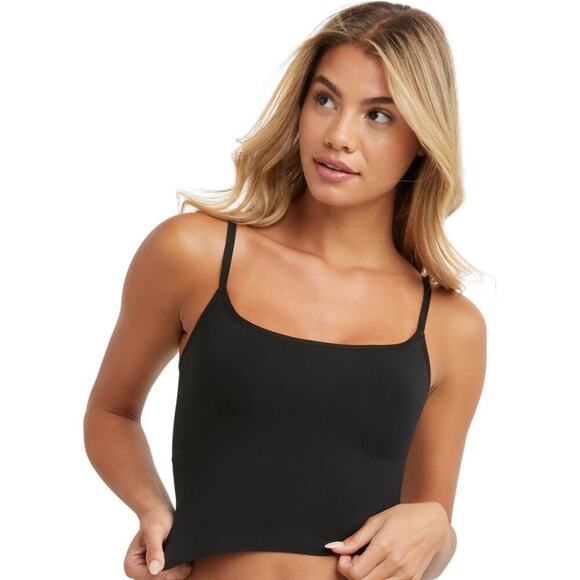 Maidenform Women's Cropped Shapewear Seamless Light Shaping Cami Size L Black - Picture 1 of 9